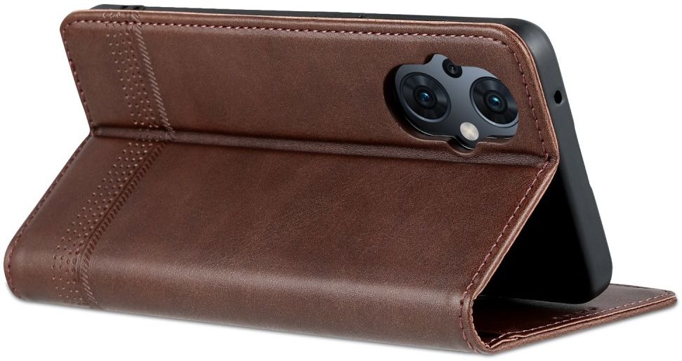 AZNS Oppo Reno 8 Lite Hoesje Portemonnee Book Case Kunstleer Coffee afbeelding 8