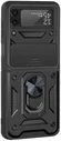 Samsung Galaxy Z Flip 4 Hoesje met Camera Slider en Kickstand Zwart