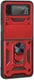 Samsung Galaxy Z Flip 4 Hoesje met Camera Slider en Kickstand Rood afbeelding 1