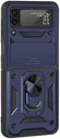Samsung Galaxy Z Flip 4 Hoesje met Camera Slider en Kickstand Blauw