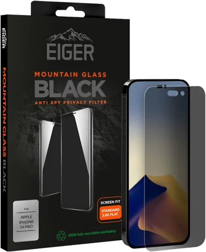 Eiger Apple iPhone 14 Pro Privacy Glass Case Friendly Screen Protector afbeelding 1