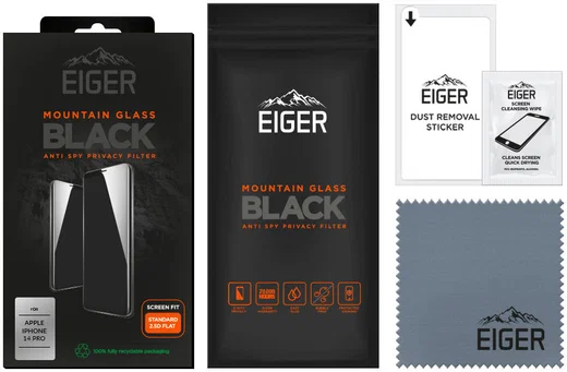 Eiger Apple iPhone 14 Pro Privacy Glass Case Friendly Screen Protector afbeelding 4