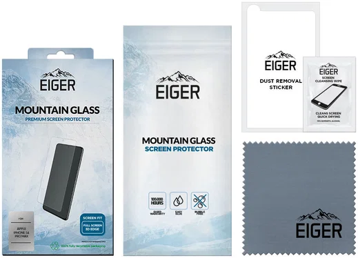 Eiger Apple iPhone 14 Pro Max Tempered Glass Case Friendly Gebogen afbeelding 4