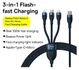 Baseus USB-C 3-in-1 Lightning/USB-C/Micro USB Kabel 100W 1.5M Blauw afbeelding 4