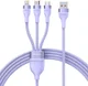 Baseus USB-A naar Lightning/USB-C/Micro USB Kabel 100W 1.2M Paars afbeelding 1