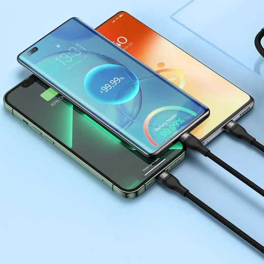 Baseus USB-A naar Lightning/USB-C/Micro USB Kabel 100W 1.2M Paars afbeelding 4