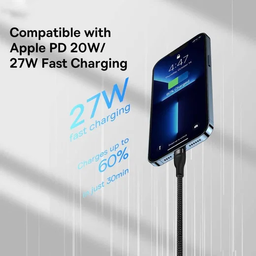 Baseus USB-A naar Lightning/USB-C/Micro USB Kabel 100W 1.2M Paars afbeelding 7