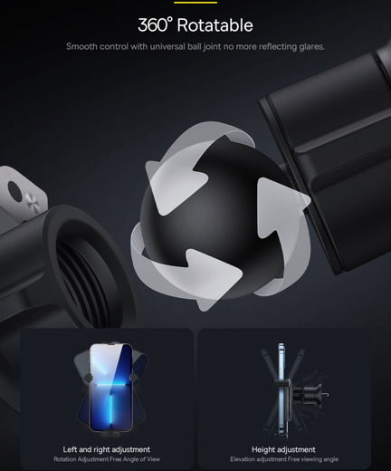 Baseus Universele Gravity Ventilatierooster Telefoonhouder Zwart afbeelding 7