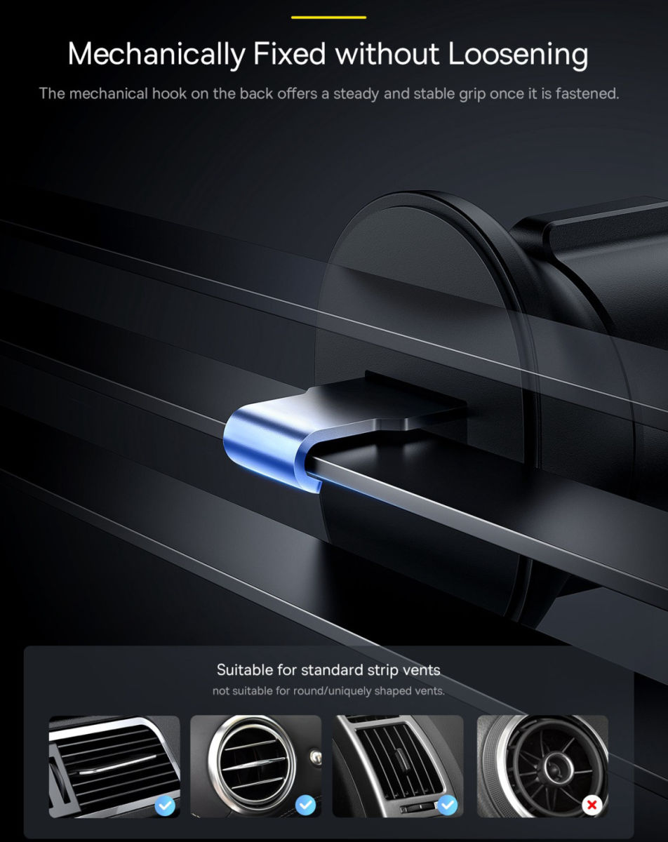 Baseus Universele Gravity Ventilatierooster Telefoonhouder Zwart afbeelding 10