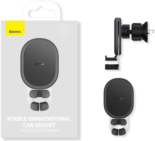 Baseus Universele Gravity Ventilatierooster Telefoonhouder Zwart afbeelding 16