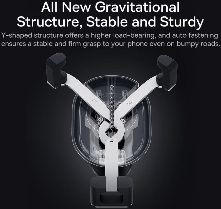 Baseus Universele Gravity Ventilatierooster Telefoonhouder Zwart afbeelding 6
