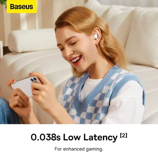 Baseus Bowie WM05 Volledig Draadloze Bluetooth 5.2 Oordopjes Wit afbeelding 5