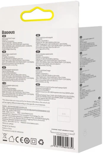 Baseus GaN3 USB-C Snellader 30W Power Delivery Adapter Wit afbeelding 15