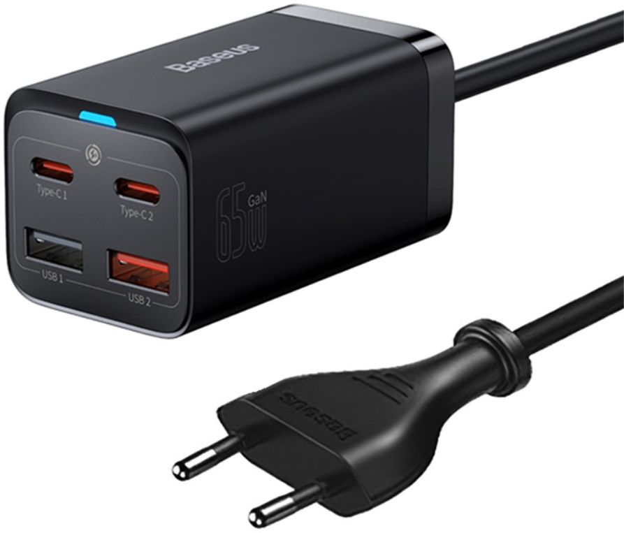 Baseus GaN3 Pro 65W Snellader Laptop/MacBook + 100W USB-C Kabel 5A 1M afbeelding 1