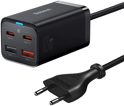 Baseus GaN3 Pro 65W Snellader Laptop/MacBook + 100W USB-C Kabel 5A 1M afbeelding 1