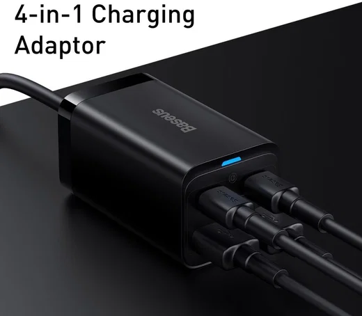 Baseus GaN3 Pro 65W Snellader Laptop/MacBook + 100W USB-C Kabel 5A 1M afbeelding 5