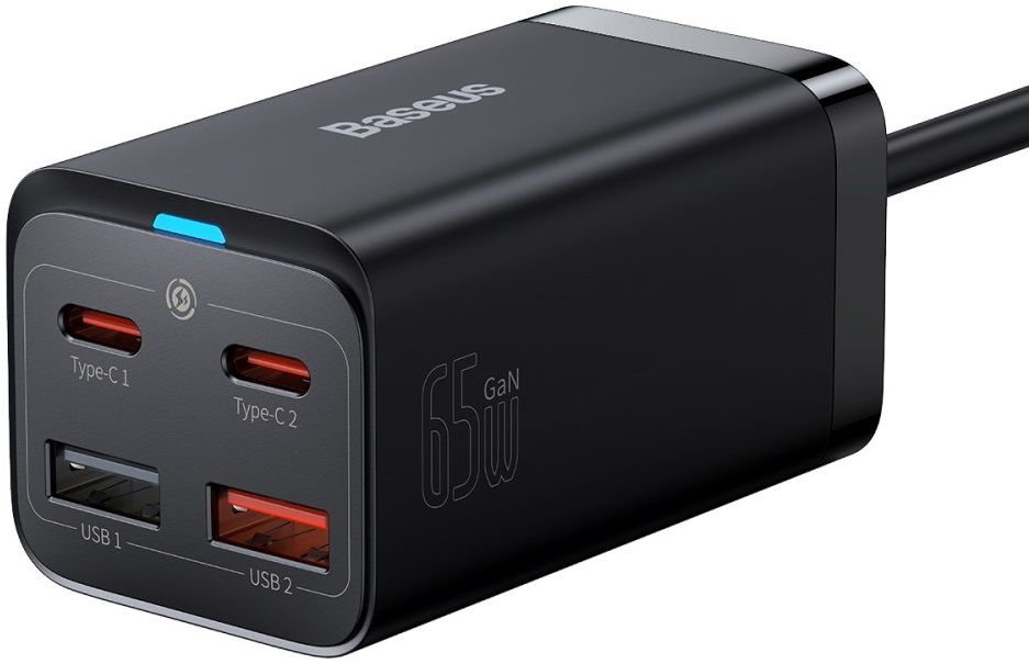 Baseus GaN3 Pro 65W Snellader Laptop/MacBook + 100W USB-C Kabel 5A 1M afbeelding 2