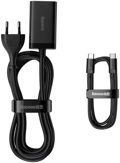 Baseus GaN3 Pro 65W Snellader Laptop/MacBook + 100W USB-C Kabel 5A 1M afbeelding 13