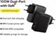 Baseus GaN5 100W Snellader met Fast Charge + 100W USB-C Kabel Zwart afbeelding 5