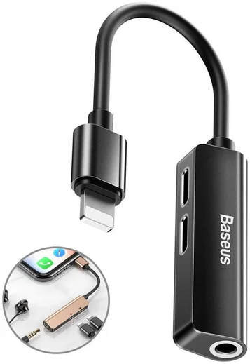Baseus L52 Adapter Lightning naar 2x Lightning en 3.5mm Jack Splitter afbeelding 13