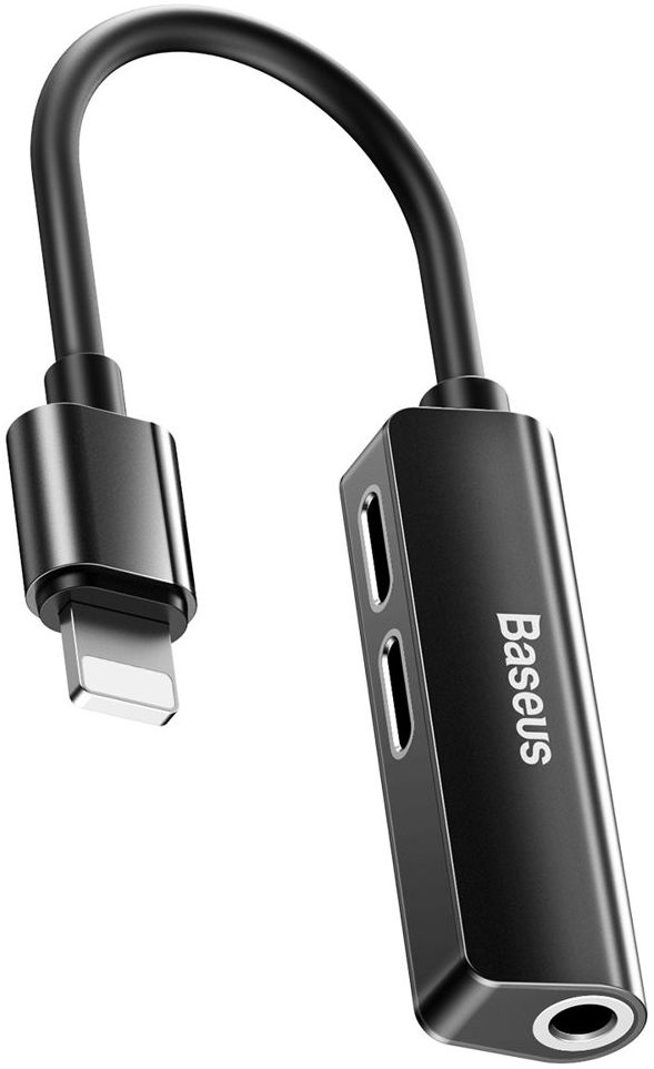 Baseus L52 Adapter Lightning naar 2x Lightning en 3.5mm Jack Splitter afbeelding 1