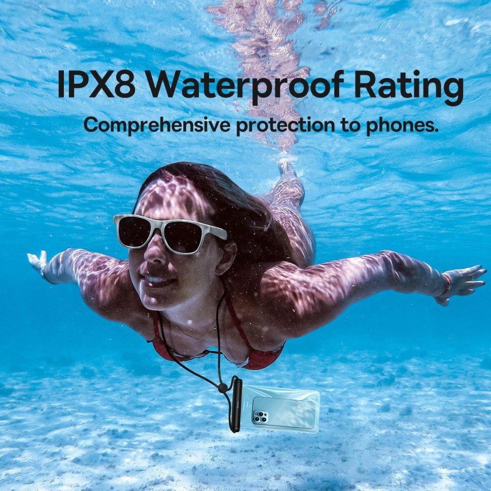 Baseus IPX8 Waterdicht Smartphonehoesje Telefoons tot 7.2 Inch Zwart afbeelding 4