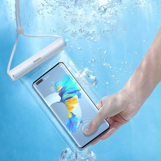 Baseus IPX8 Waterdicht Smartphonehoesje Telefoons tot 7.2 Inch Wit afbeelding 1