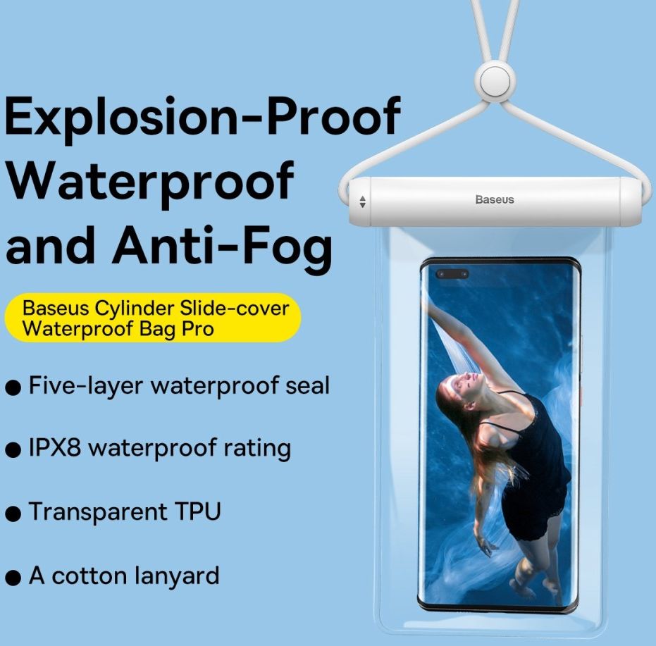 Baseus IPX8 Waterdicht Smartphonehoesje Telefoons tot 7.2 Inch Wit afbeelding 9