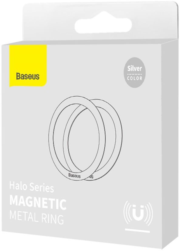 Baseus Halo Metalen Ring voor Magnetische Houders (Two Pack) Zilver afbeelding 14