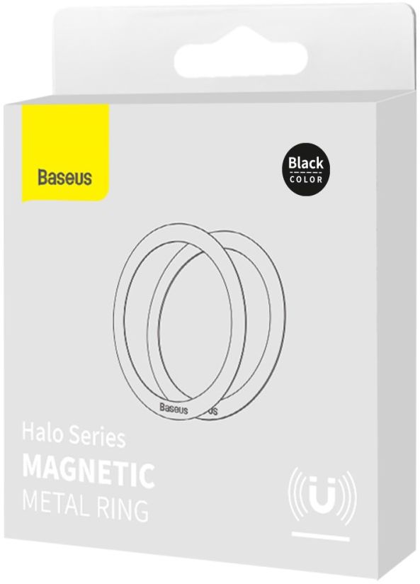 Baseus Halo Metalen Ring voor Magnetische Houders (Two Pack) Zwart afbeelding 13