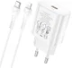 Hoco USB-C Snellader 25W PD + USB-C naar Lightning Kabel 1M Wit afbeelding 1