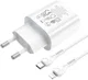 Hoco USB-C Snellader 25W PD + USB-C naar Lightning Kabel 1M Wit afbeelding 3
