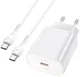Hoco USB-C Snellader 25W Power Delivery + USB-C Kabel 1M Wit afbeelding 2