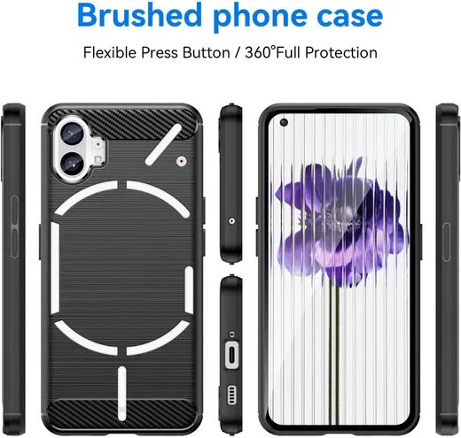 Nothing Phone (1) Hoesje Geborsteld TPU Flexibele Back Cover Blauw afbeelding 4
