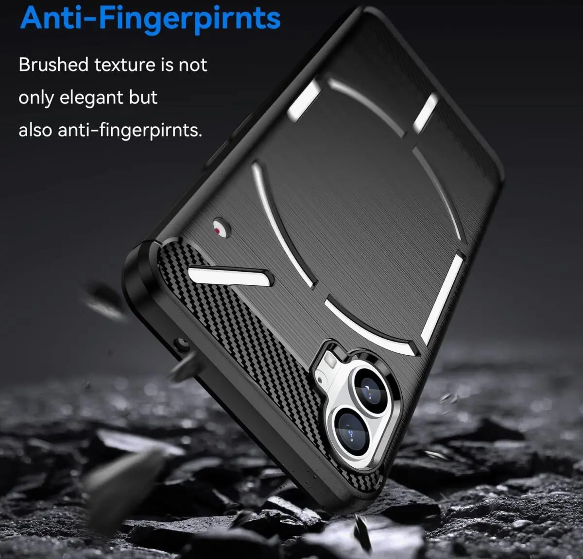 Nothing Phone (1) Hoesje Geborsteld TPU Flexibele Back Cover Blauw afbeelding 6