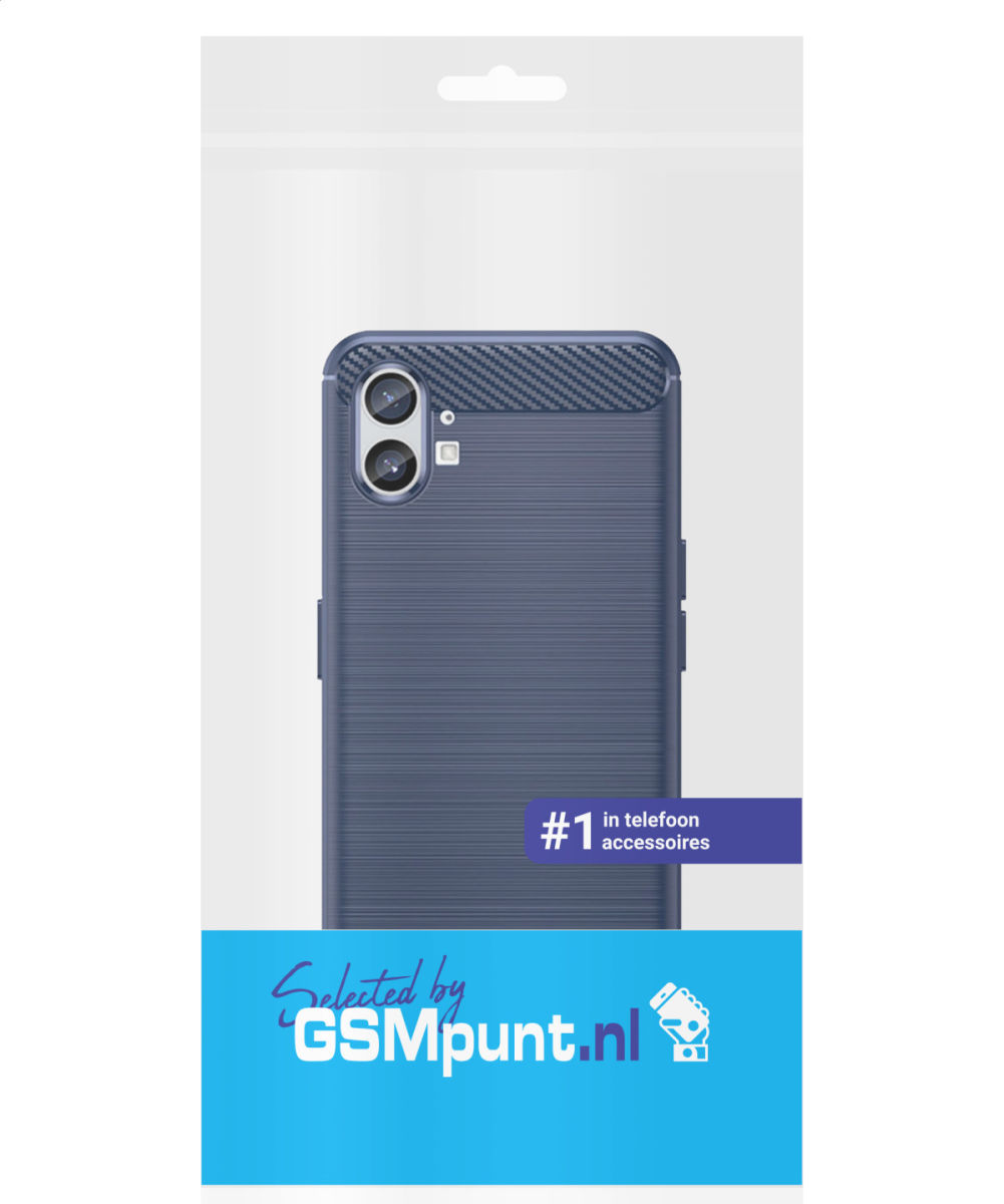 Nothing Phone (1) Hoesje Geborsteld TPU Flexibele Back Cover Blauw afbeelding 9