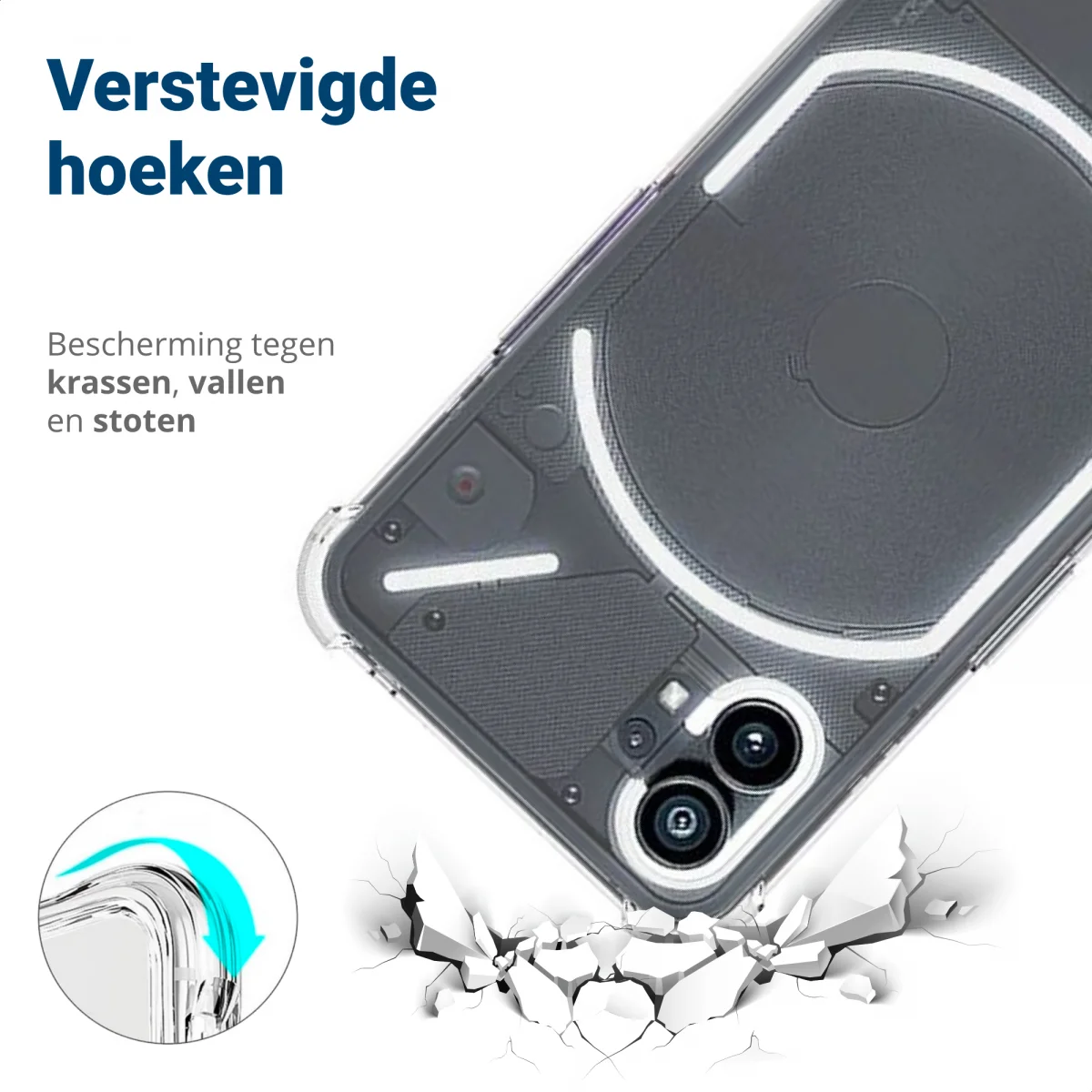 Nothing Phone (1) Hoesje Schokbestendig en Dun TPU Transparant afbeelding 2
