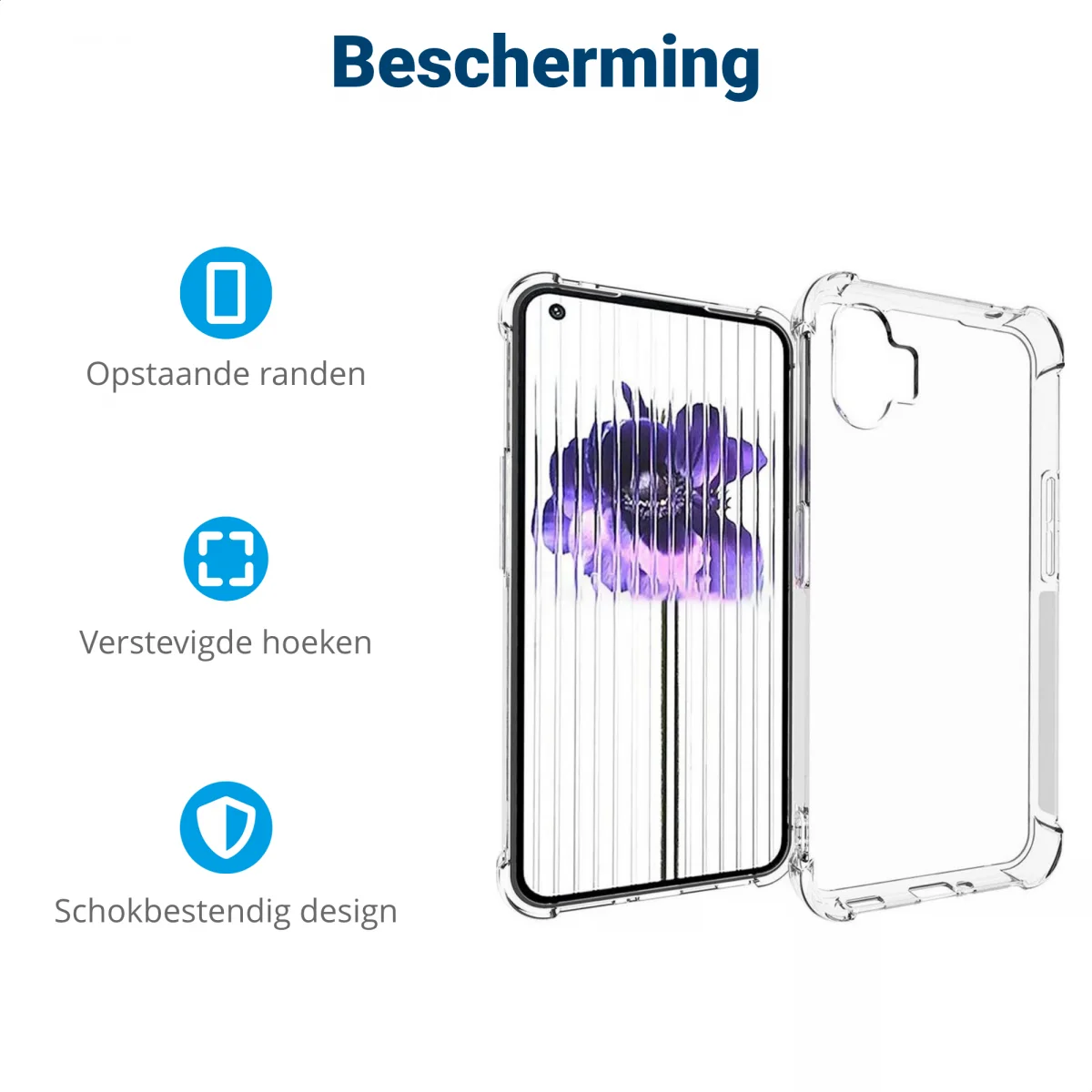 Nothing Phone (1) Hoesje Schokbestendig en Dun TPU Transparant afbeelding 4