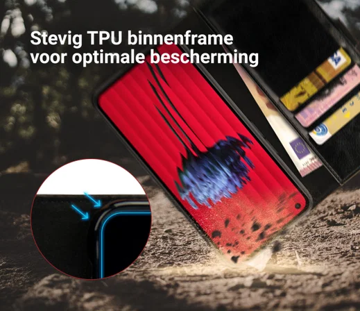 Rosso Element Nothing Phone 1 Hoesje Book Cover Wallet Zwart afbeelding 3