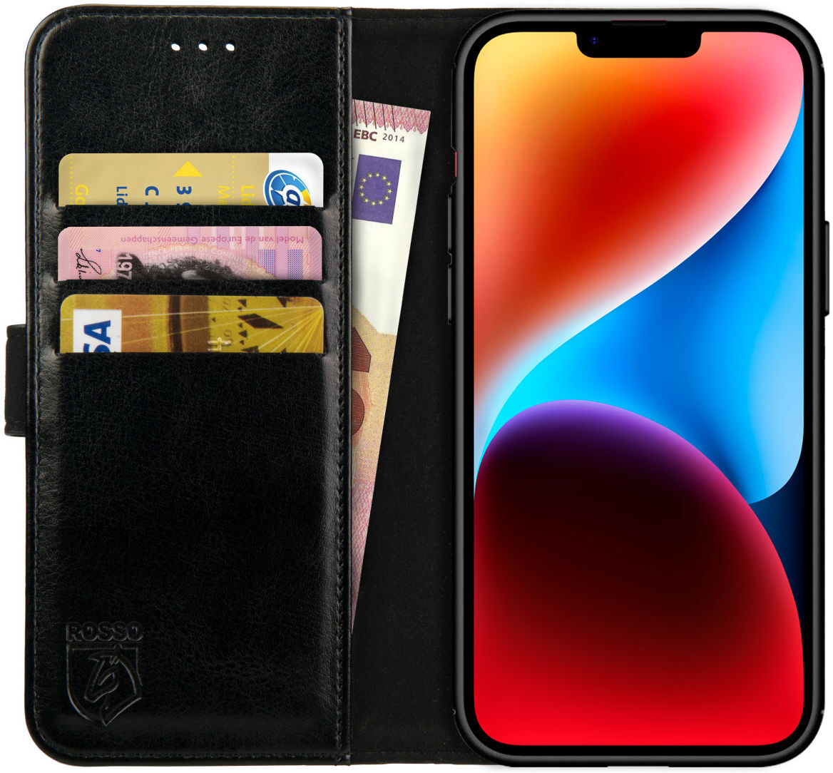 Rosso Element Apple iPhone 14 Plus Hoesje Book Cover Wallet Zwart afbeelding 1