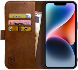 Rosso Element Apple iPhone 14 Hoesje Book Cover Wallet Bruin afbeelding
