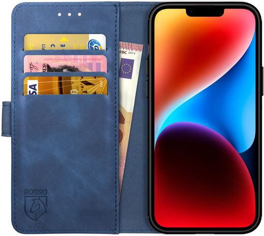 Rosso Element Apple iPhone 14 Plus Hoesje Book Cover Wallet Blauw afbeelding 1