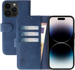 Rosso Element Apple iPhone 14 Pro Hoesje Book Cover Wallet Blauw afbeelding