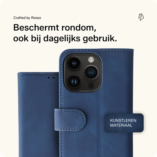 Rosso Element Apple iPhone 14 Pro Hoesje Book Cover Wallet Blauw afbeelding 4