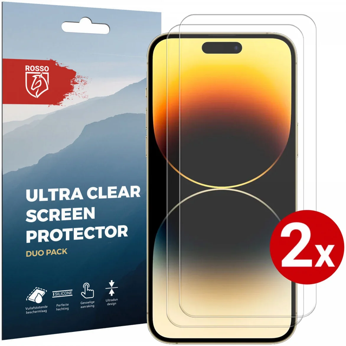 Rosso Apple iPhone 14 Pro Max Ultra Clear Screen Protector Duo Pack afbeelding 1