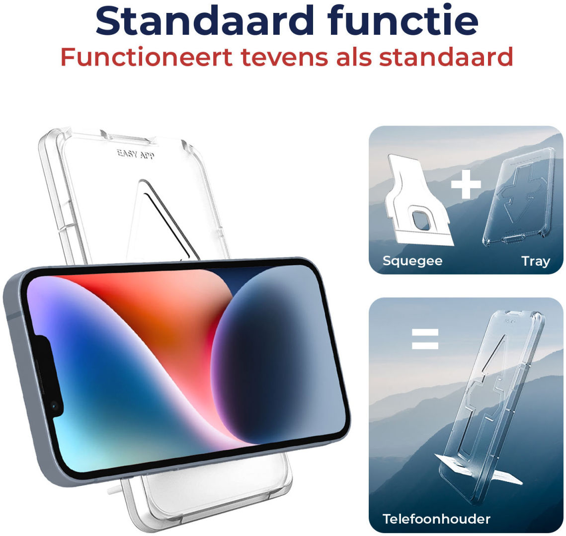 Rosso Apple iPhone 14 Tempered Glass met Installatietray Case Friendly afbeelding 5
