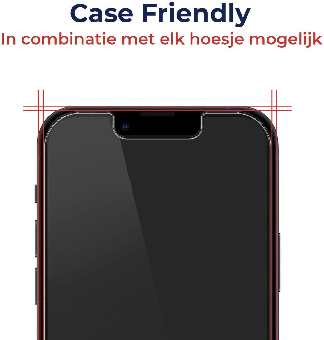 Rosso Apple iPhone 14 Tempered Glass met Installatietray Case Friendly afbeelding 4