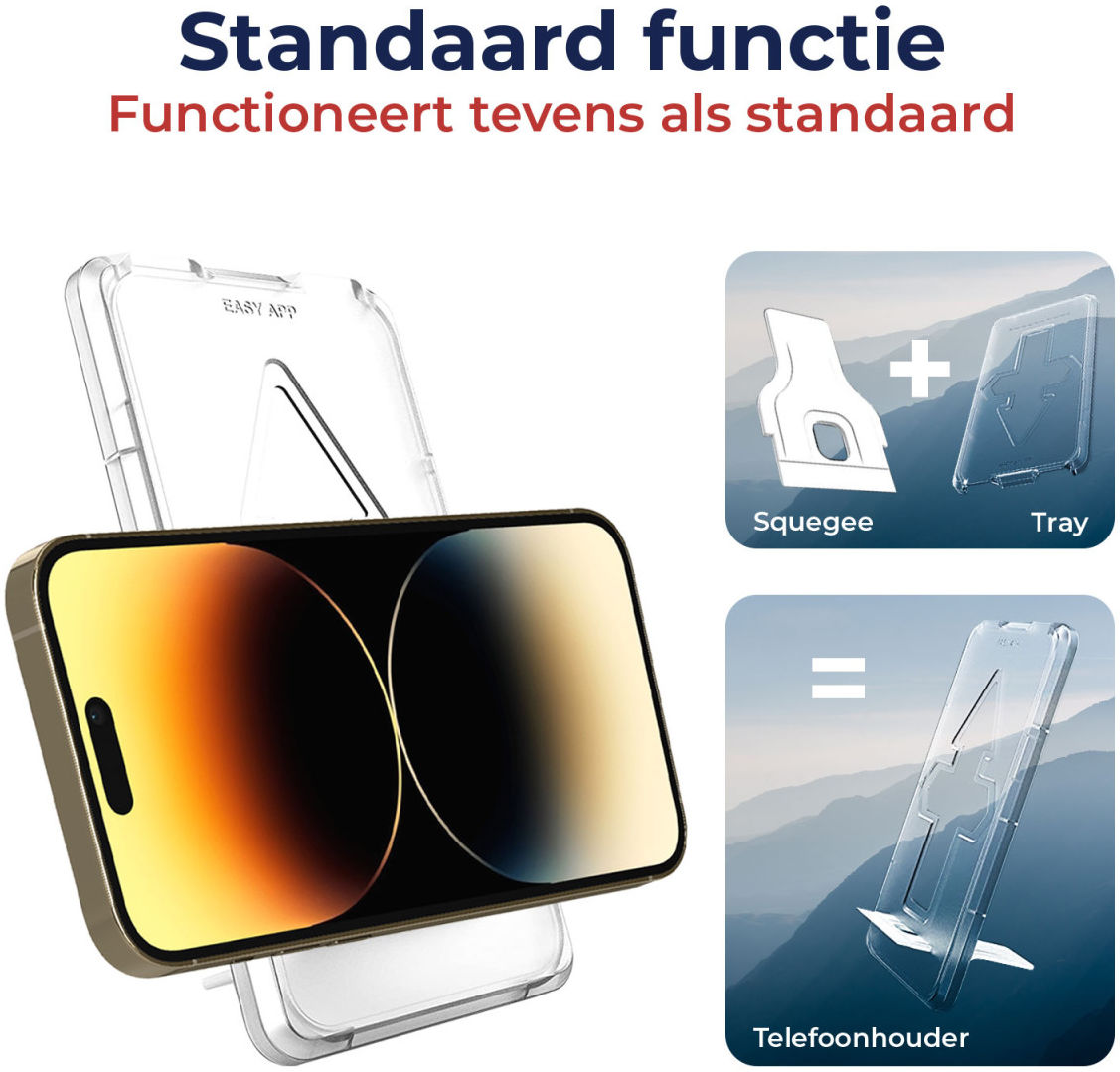 Rosso Apple iPhone 14 Pro Max Tempered Glass met Installatietray afbeelding 6
