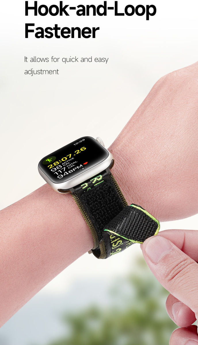 Dux Ducis - Apple Watch Band - 1-10/SE/Ultra - 49/46/45/44/42MM - Geel/Groen afbeelding 2