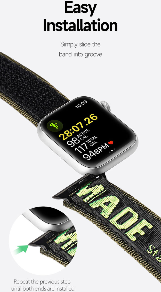 Dux Ducis - Apple Watch Band - 1-10/SE/Ultra - 49/46/45/44/42MM - Geel/Groen afbeelding 4